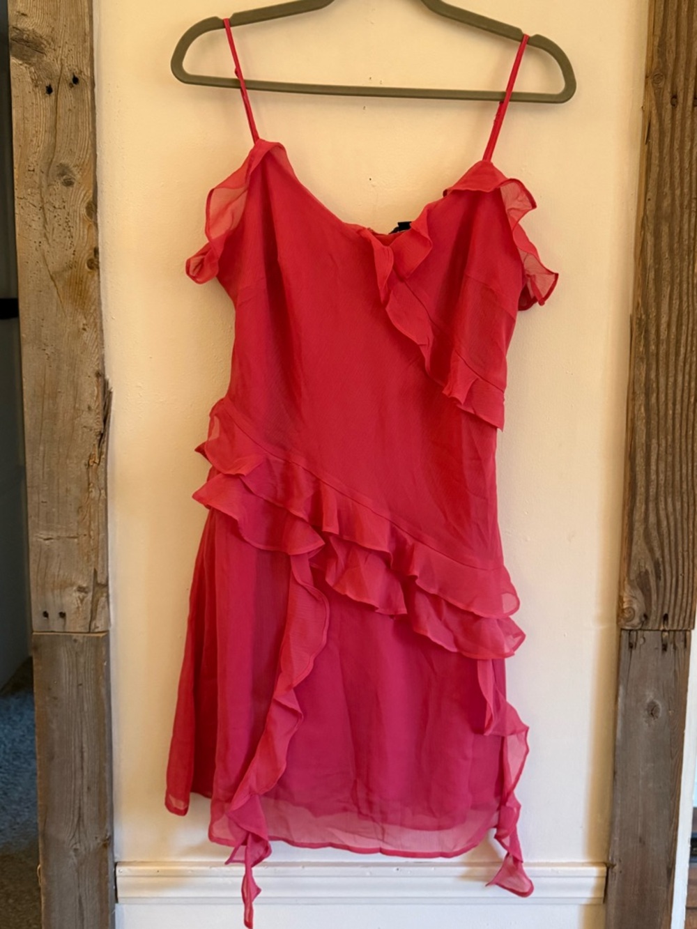 American Eagle Outfitters Hot Pink Ruffle Dress